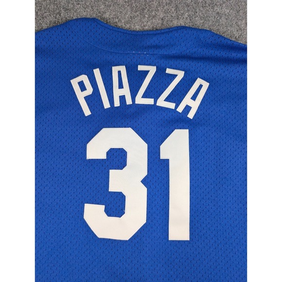 Mike Piazza Los Angeles Dodgers Mitchell & Ness Cooperstown Jersey Mens 44L Blue - Picture 10 of 10
